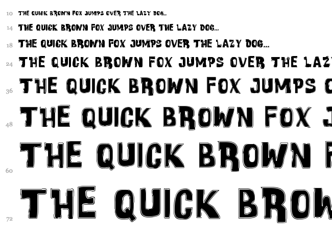 Cartoonic Massive font waterfall